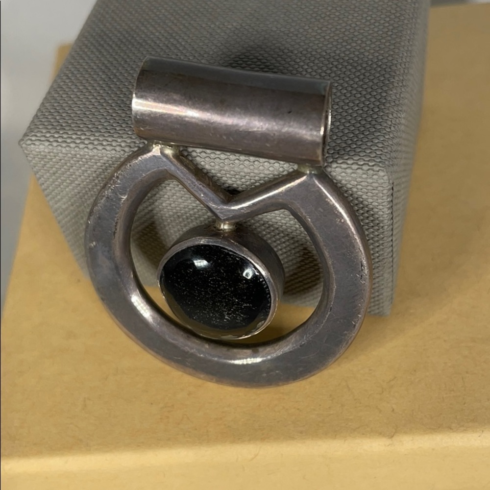 Sterling Silver Pendant w/ Silver Sheen Obsidian